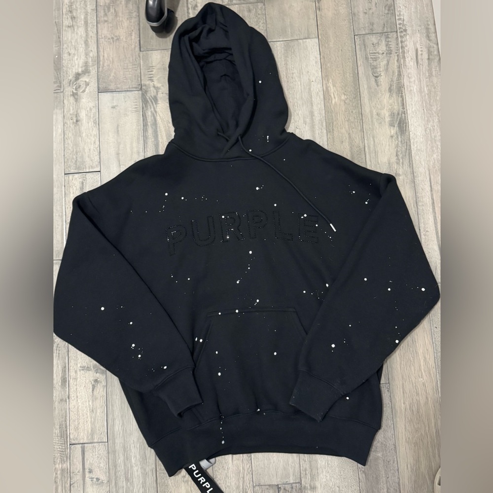 Purple Brand Black Hoodie Sweater